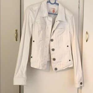 White jean guess jacket women’s